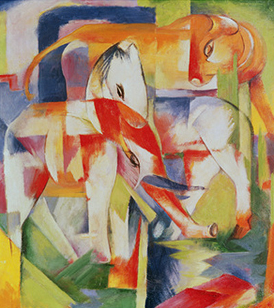 Elephant Horse and Cow Franz Marc